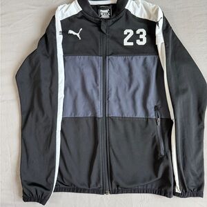 Puma kids size 12 Black and White Varsity Jacket